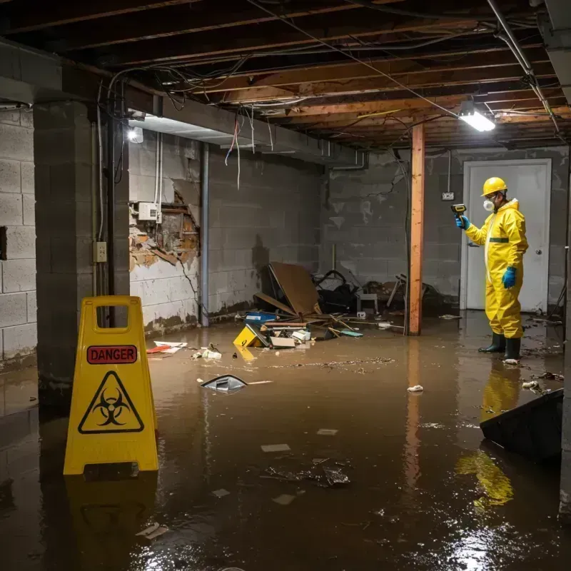 Flooded Basement Electrical Hazard in Oak Creek, WI Property